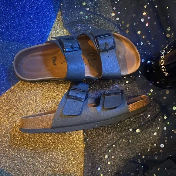 HAWKINS Frm SPÄIN BLACK LEATHER BIRKENSTOCK Sandals EUC CLASSIC 7.5