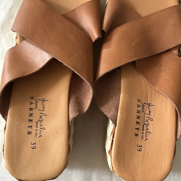 Henry Beguelin leather strapped platform sandals