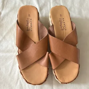 Henry Beguelin leather strapped platform sandals