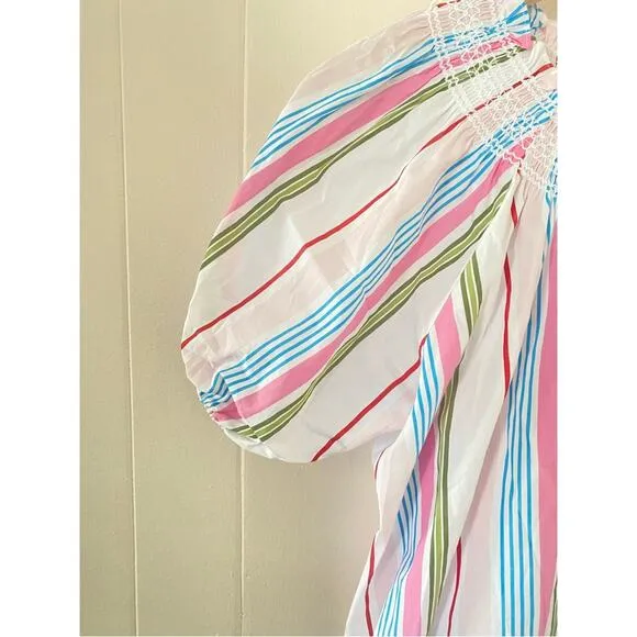 Hill House The Genevieve Nap Dress in Rainbow Stripe Size Small Gently Used