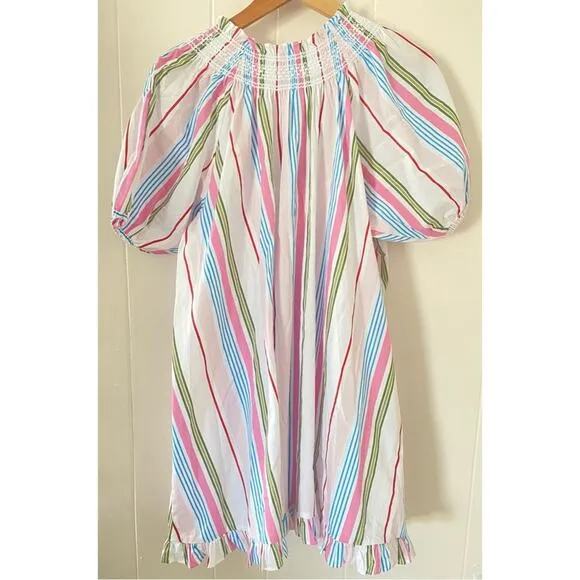 Hill House The Genevieve Nap Dress in Rainbow Stripe Size Small Gently Used