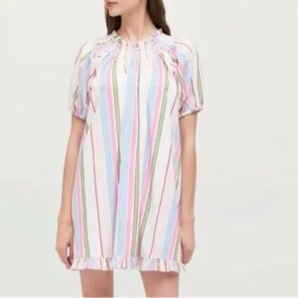 Hill House The Genevieve Nap Dress in Rainbow Stripe Size Small Gently Used