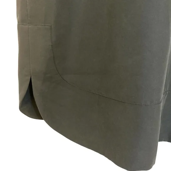 HILTON HOLLIS 3/4 Sleeve Shift Dress Shirttail Knee Length Designer Green