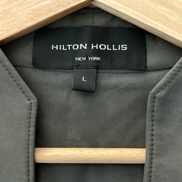 HILTON HOLLIS 3/4 Sleeve Shift Dress Shirttail Knee Length Designer Green