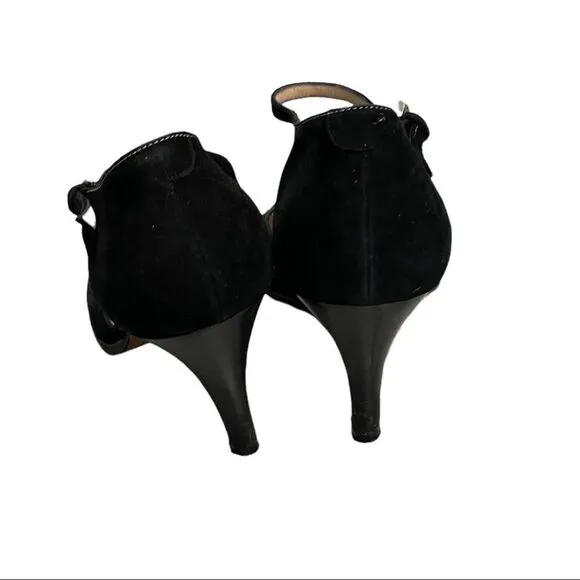 HOBBS London Black Suede Heels Ankle Strap 40