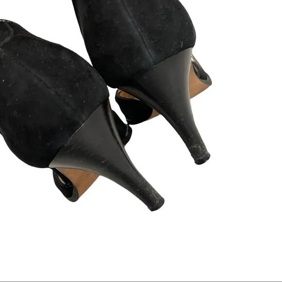 HOBBS London Black Suede Heels Ankle Strap 40