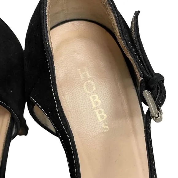 HOBBS London Black Suede Heels Ankle Strap 40