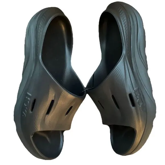 Hoka Men's Ora Recovery 3 Black Comfort Slip on Slide Sandals Size 11 M