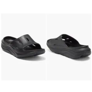Hoka Men's Ora Recovery 3 Black Comfort Slip on Slide Sandals Size 11 M