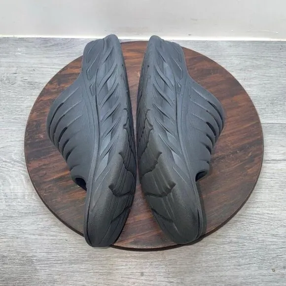 Hoka One One Ora Men’s 9 Women’s 11 Recovery Slides Ultra Comfort Black Sandals