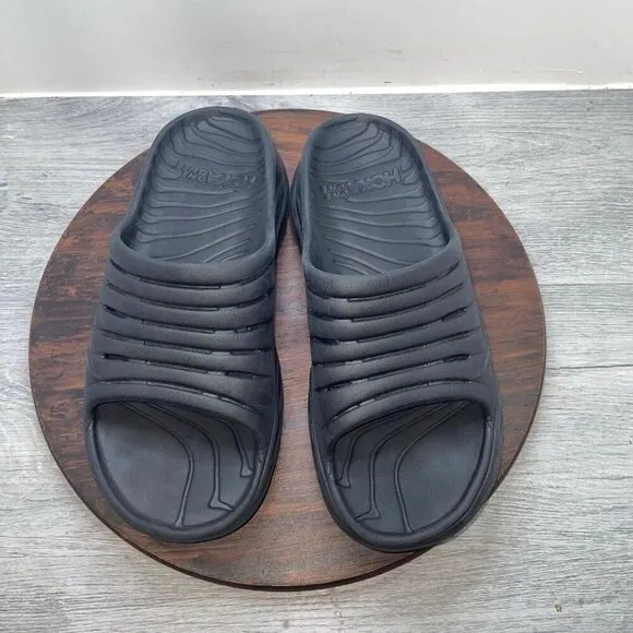 Hoka One One Ora Men’s 9 Women’s 11 Recovery Slides Ultra Comfort Black Sandals
