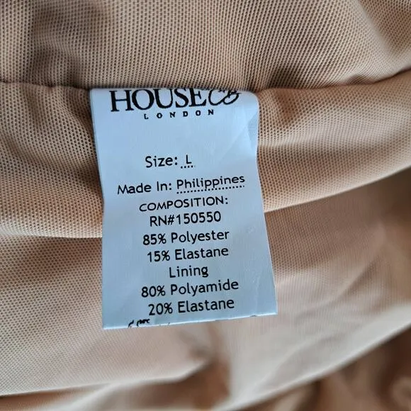 House of CB Sasha Purple Swirl Strapless Ruched Midi Dress Size Large 8-10