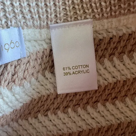 House of Harlow 1960 Tan &amp; Cream Crochet Striped Two-Piece Set - Size S