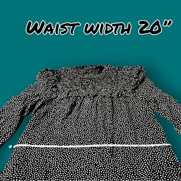 🎉HP🎉NWT Rebecca Minkoff Sharon Black Ruffle Mockneck Multi Star Dress. Small