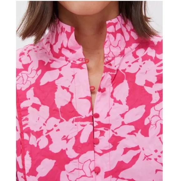 HYACINTH HOUSE Pink Textured Floral Hillsborough Midi Dress