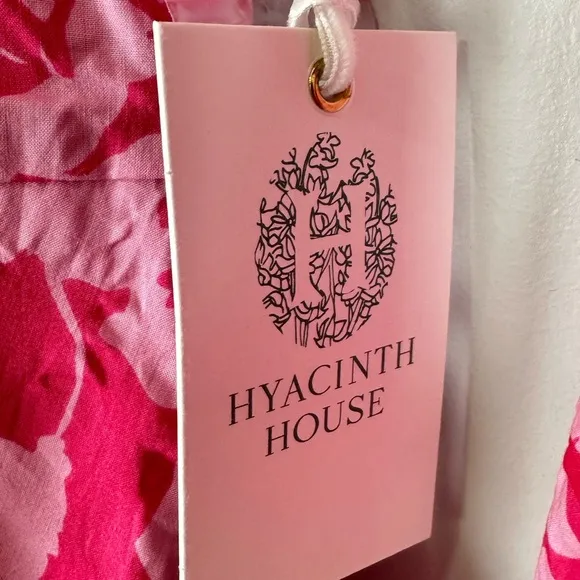 HYACINTH HOUSE Pink Textured Floral Hillsborough Midi Dress