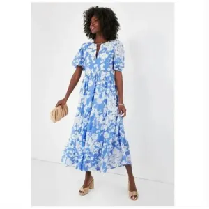 Hyacinth House Tuckernuck Cisco Maxi Dress Blue White Floral Size Small