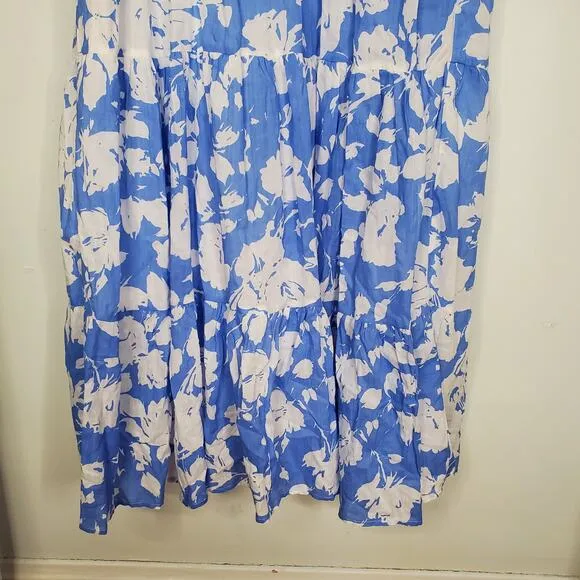 Hyacinth House Tuckernuck Cisco Maxi Dress Blue White Floral Size Small