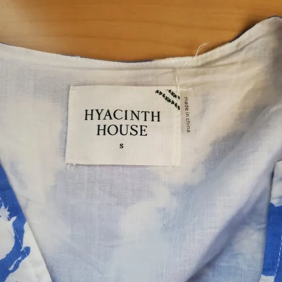Hyacinth House Tuckernuck Cisco Maxi Dress Blue White Floral Size Small