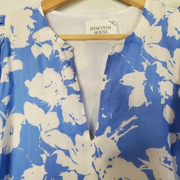 Hyacinth House Tuckernuck Cisco Maxi Dress Blue White Floral Size Small