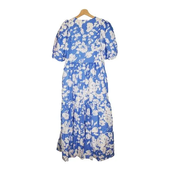 Hyacinth House Tuckernuck Cisco Maxi Dress Blue White Floral Size Small