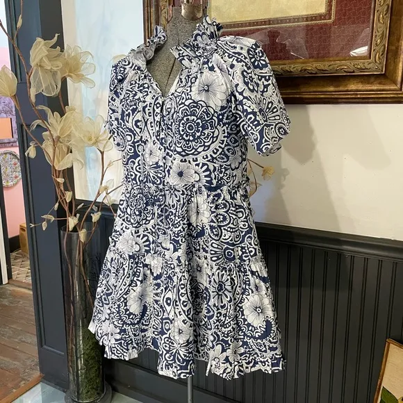 Hyacinth House Tuckernuck Thea Tiered Floral Mini Dress - Sz XXS 🧡🎀