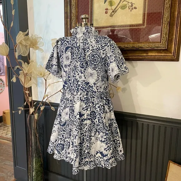 Hyacinth House Tuckernuck Thea Tiered Floral Mini Dress - Sz XXS 🧡🎀