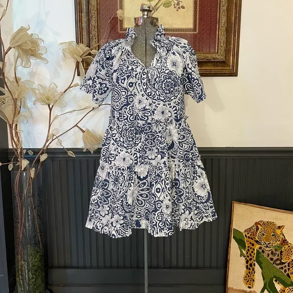 Hyacinth House Tuckernuck Thea Tiered Floral Mini Dress - Sz XXS 🧡🎀