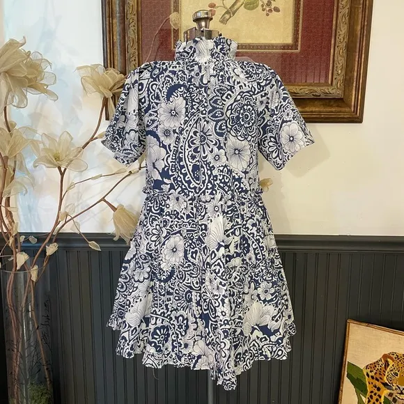 Hyacinth House Tuckernuck Thea Tiered Floral Mini Dress - Sz XXS 🧡🎀