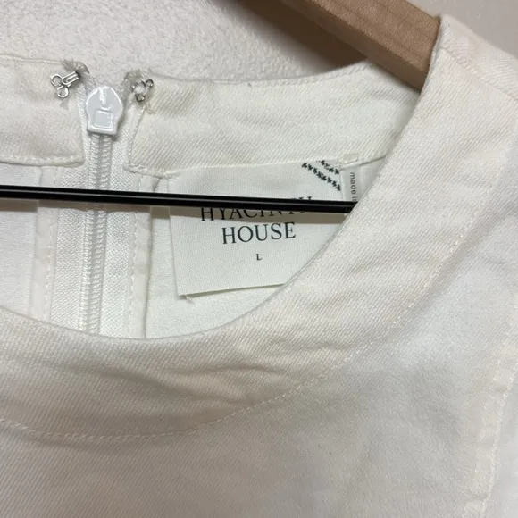 Hyacinth House‎ White Stretch Denim Juniper Mini Dress Sz L NWT Tuckernuck