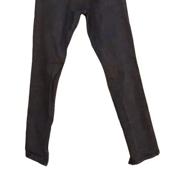 Hyper Denim Punk Slim Fit Distressed Black Goth Side Zip Jeans Skinny Size 30
