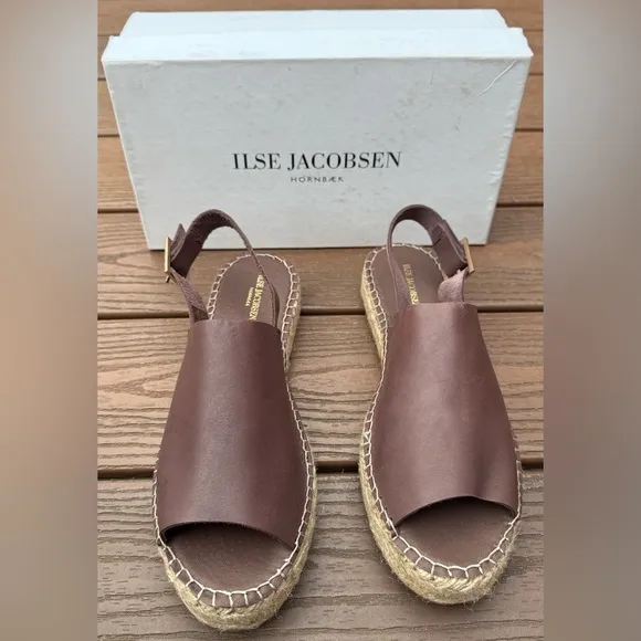 Ilse Jacobsen Chocolate Espadrille Sandals - EU 40 / US 9–9.5