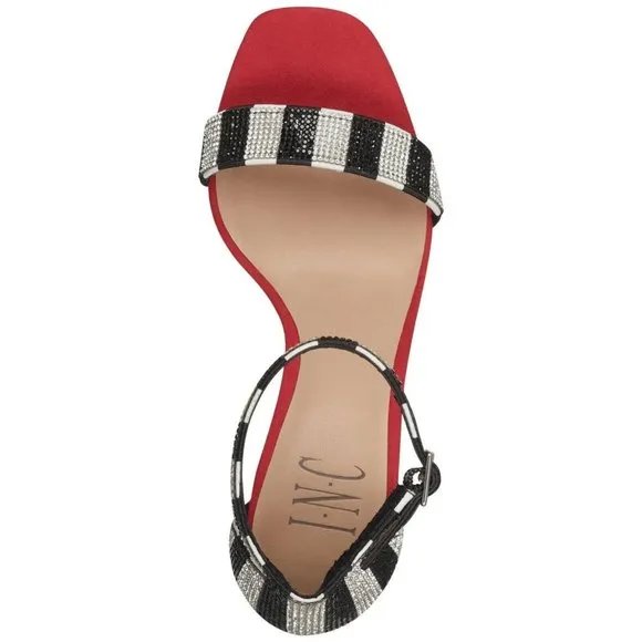 Inc International Concepts 8M Lexini Two-Piece Sandals Heel Pumps Rhinestones