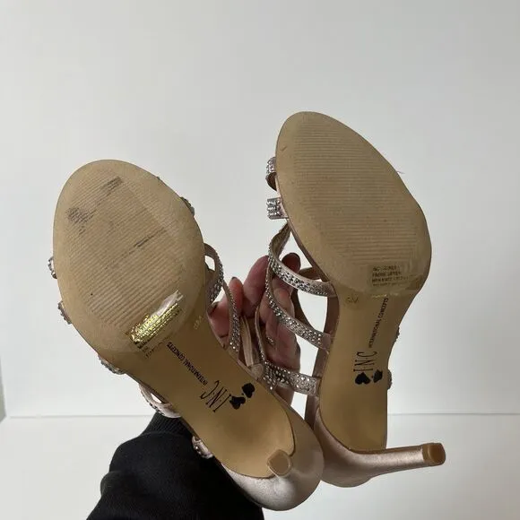 INC International Concepts Women's Randiff Bling Sandals Bisque Dance Size 6
