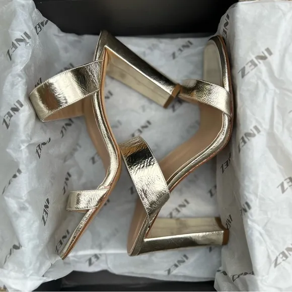 INEZ Lulu Gold Sandals - Luxe Spanish Uppers, Kidskin Lining.. 10M. NWOT.