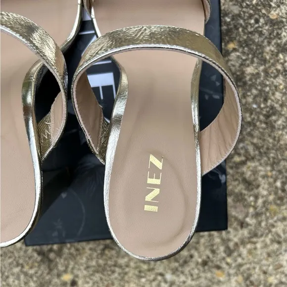 INEZ Lulu Gold Sandals - Luxe Spanish Uppers, Kidskin Lining.. 10M. NWOT.