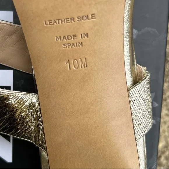 INEZ Lulu Gold Sandals - Luxe Spanish Uppers, Kidskin Lining.. 10M. NWOT.