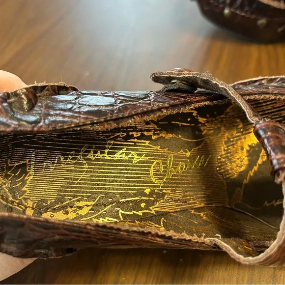 Irregular Choice Walk On Love Brown Mary Jane Wedge Rare Heels Sandals US9