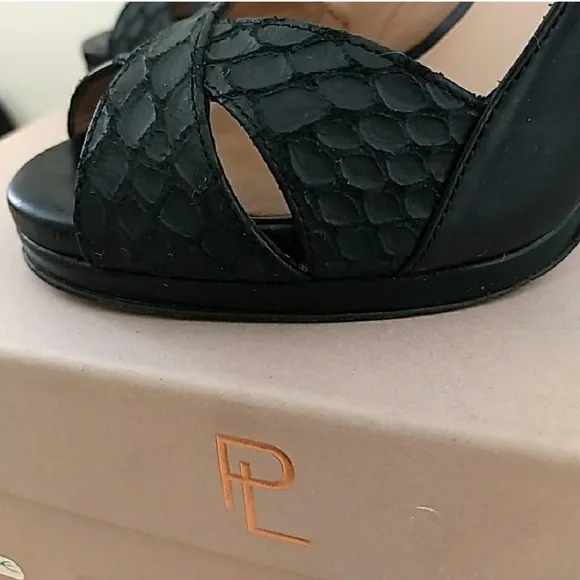Italian Leather sandals snake python pattern