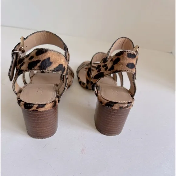 J. Crew Animal Print Sandals Heels Block Size 6