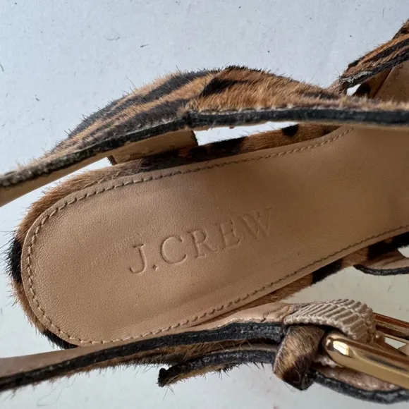 J. Crew Animal Print Sandals Heels Block Size 6