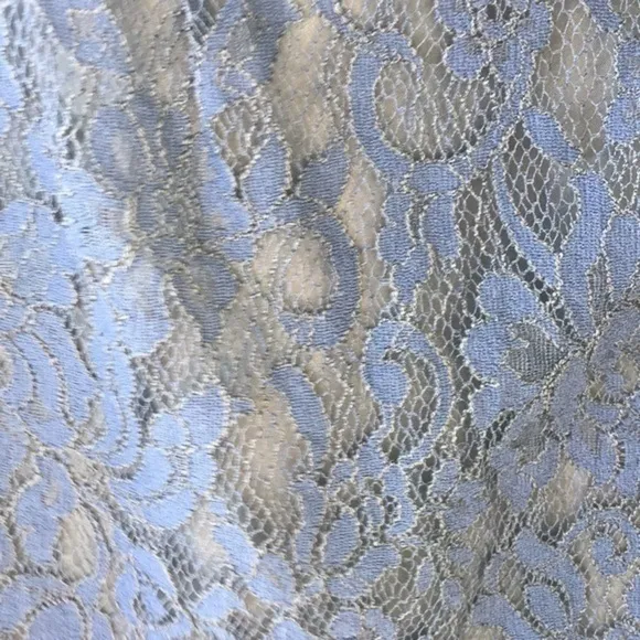 J Crew black label dark blue scalloped lace skirt.