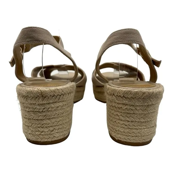 J. Crew Factory Tan Platform Espadrille Sandals Women’s 8.5