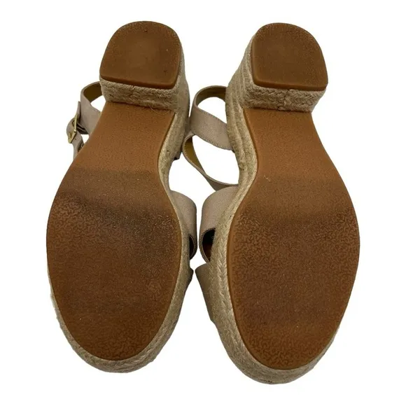 J. Crew Factory Tan Platform Espadrille Sandals Women’s 8.5