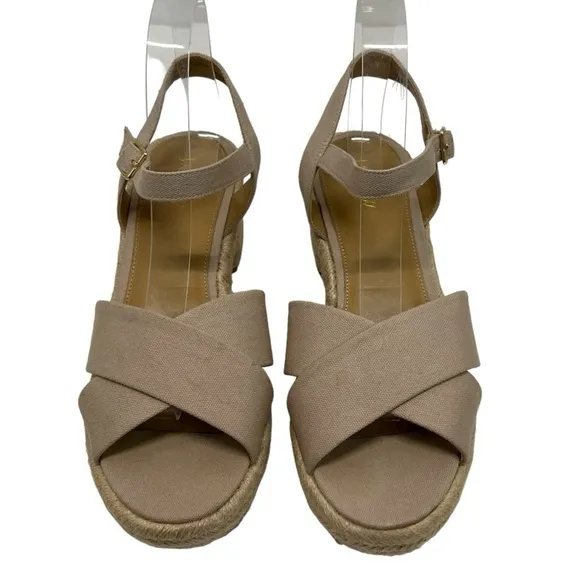 J. Crew Factory Tan Platform Espadrille Sandals Women’s 8.5