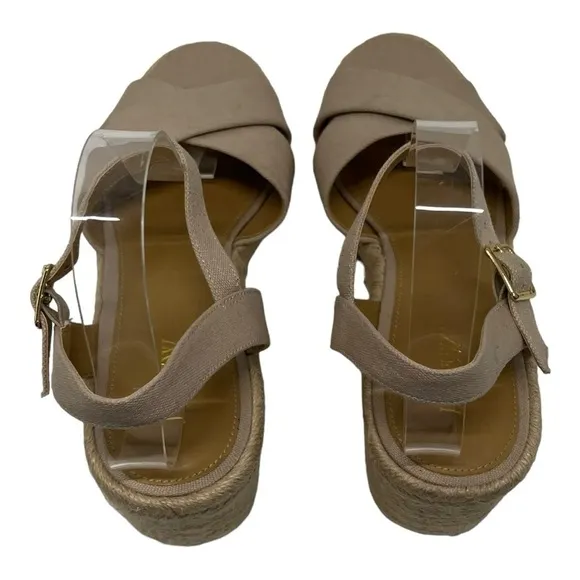 J. Crew Factory Tan Platform Espadrille Sandals Women’s 8.5