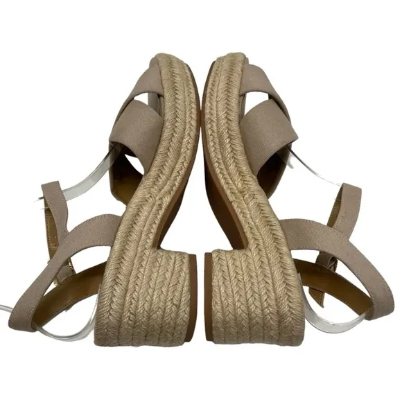 J. Crew Factory Tan Platform Espadrille Sandals Women’s 8.5