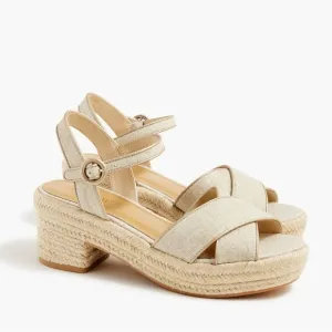 J. Crew Factory Tan Platform Espadrille Sandals Women’s 8.5