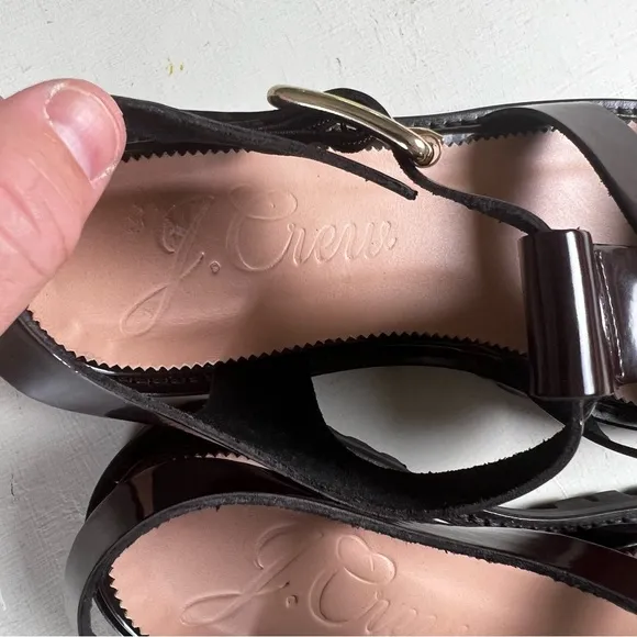 J. CREW- Fisherman Lug Sole Sandals Rich Hickory Strappy Buckle Slip On Shoe