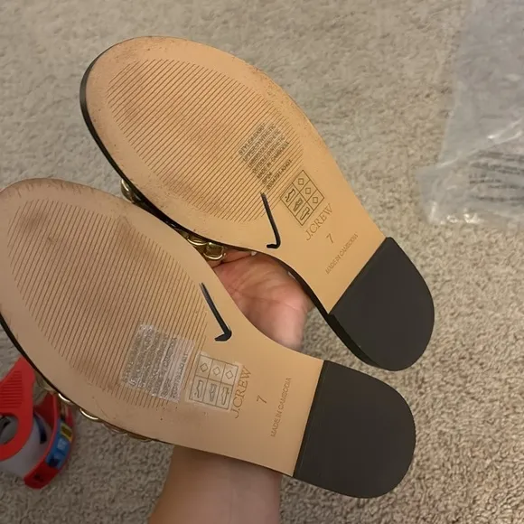 J Crew Georgina woven sandals in metallic leather BX907